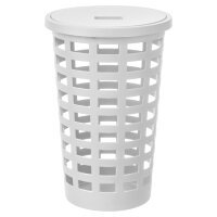 plast team Wäschesammler BOSTON, 54 Liter, rund, weiss