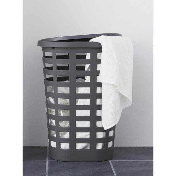 plast team W&auml;schesammler BOSTON, 54 Liter, oval, schwarz