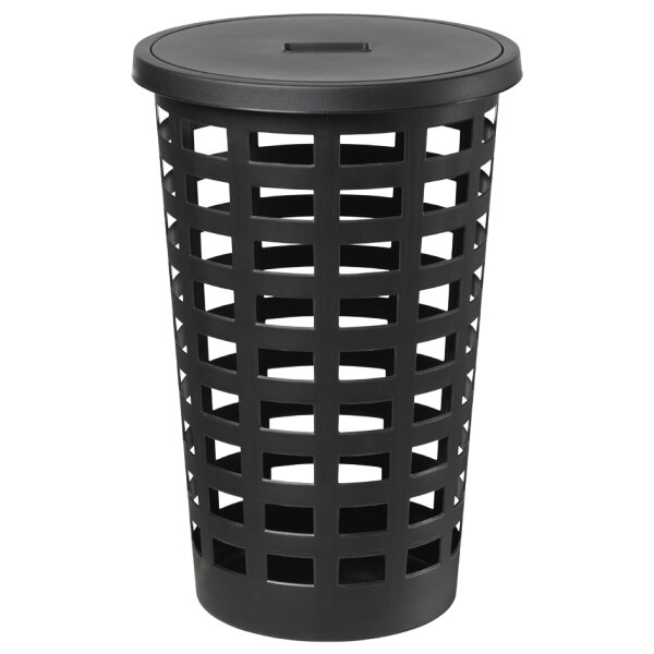plast team Panier à linge BOSTON, 54 litres, rond, noir