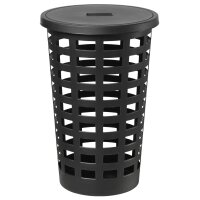 plast team Panier à linge BOSTON, 54 litres, rond, noir