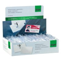 sigel Namensschild mit Kombiklemme, 54 x 90 mm, glasklar