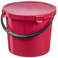 plast team Seau à cueillette avec couvercle, 10 L, rouge