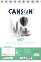 CANSON Zeichenpapierblock 1557, DIN A4, 120 g qm, 50 Blatt