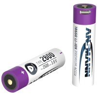 ANSMANN Pile rechargeable Li-Ion 18650, 2.600 mAh