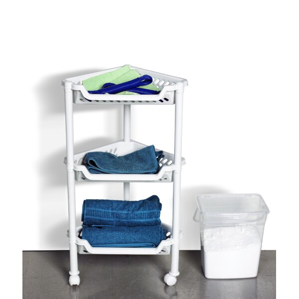 plast team Aufbewahrungs-Trolley, mit 3 Körben, weiss