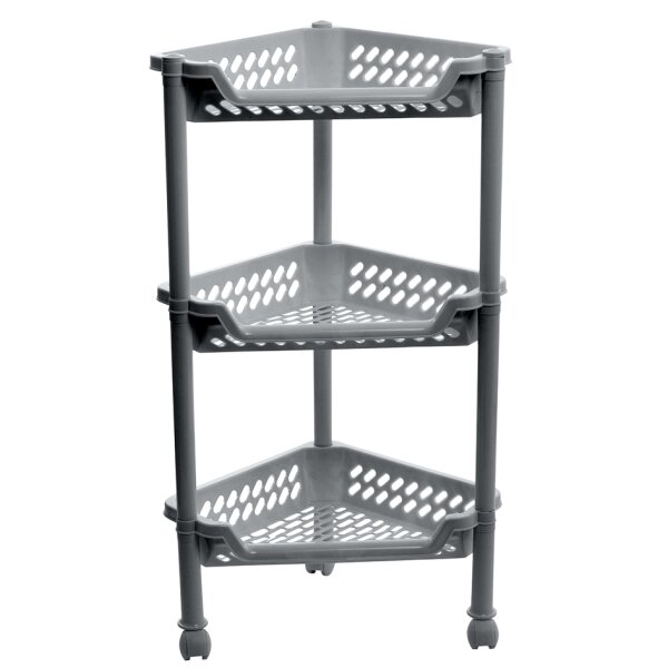 plast team Aufbewahrungs-Trolley, mit 3 Körben, weiss