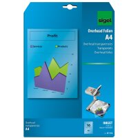 sigel Film jet dencre, A4, clair, 100 microns, transparent