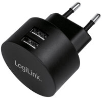 LogiLink USB-Adapterstecker für Fast Charging, 2x USB