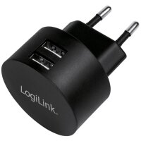 LogiLink USB-Steckdosenadapter für Fast Charging, 2x...