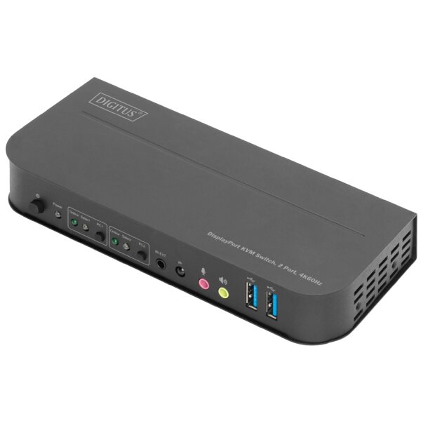DIGITUS KVM Switch, 2-Port, 2 x DP in, 1 x DP HDMI out