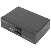 DIGITUS Commutateur KVM, 2 ports, simple affichage, 4K, HDMI