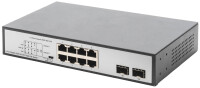 DIGITUS 19" Gigabit PoE Switch, 8-Port, Unmanaged, 2 Uplinks