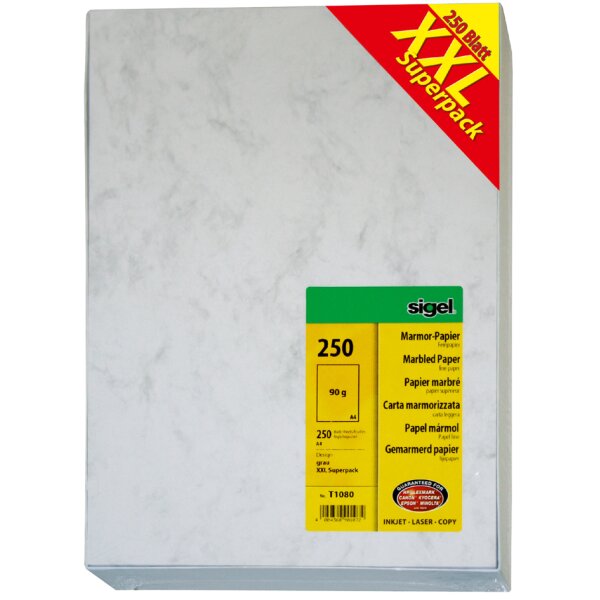 sigel papier marbré, A4, 200 g/m2, carton prestigie, vert