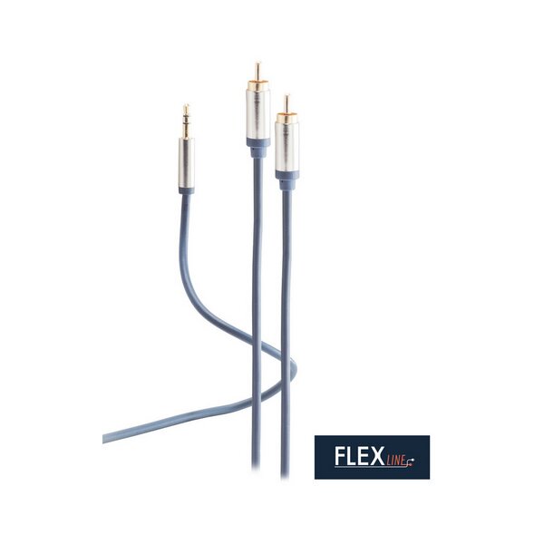 FLEXLINE Cordon audio, 2x fiche RCA - jack 3,5 mm mâle