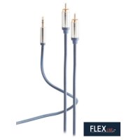 FLEXLINE Cordon audio, 2x fiche RCA - jack 3,5 mm mâle