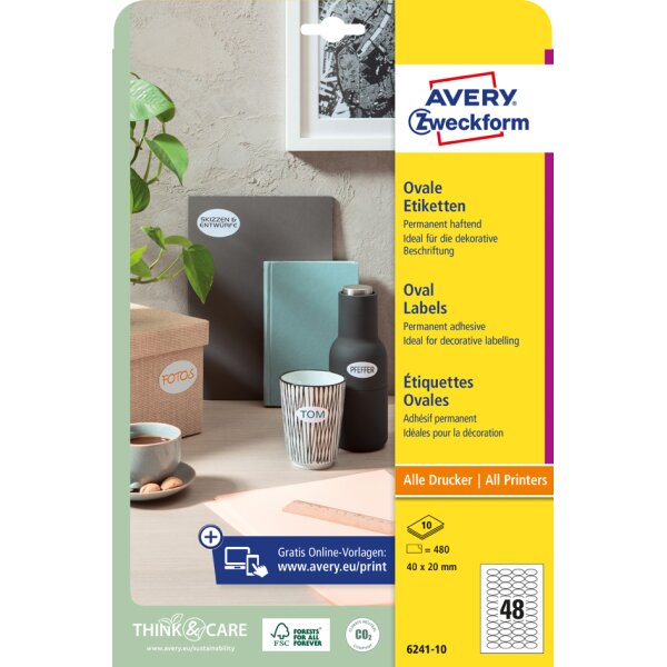 AVERY Zweckform Etiquette didentification, 63,5 x 42,3 mm
