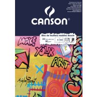 CANSON Zeichenpapier-Block, 210 x 297 mm, weiss, 90 g qm