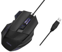 LogiLink Gaming Maus, kabelgebunden, schwarz, 2400 dpi