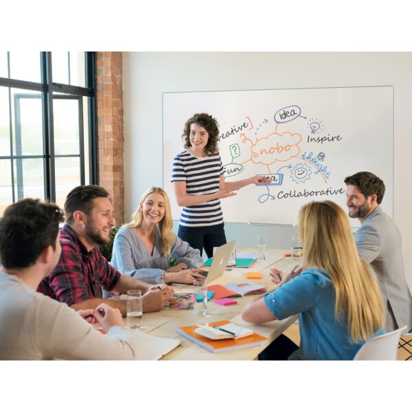 nobo Tableau blanc mural Impression Pro Emaille, (L)600 x