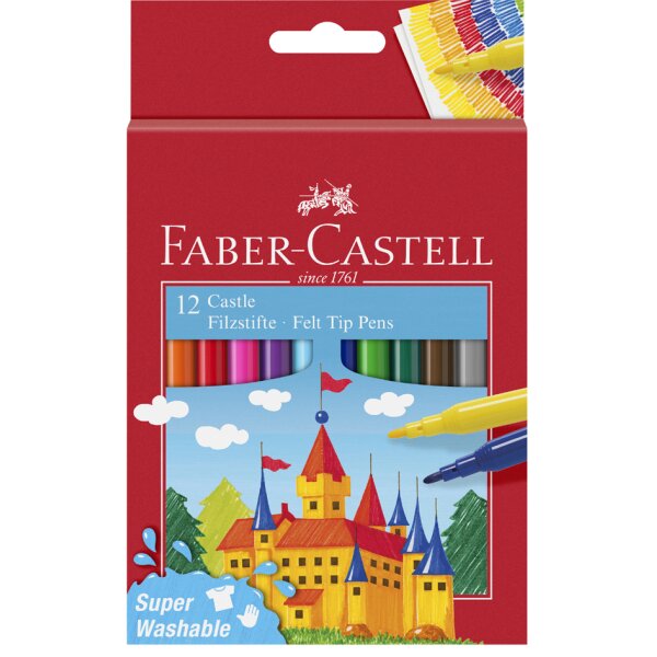 FABER-CASTELL Fasermaler CASTLE, 24er Kartonetui