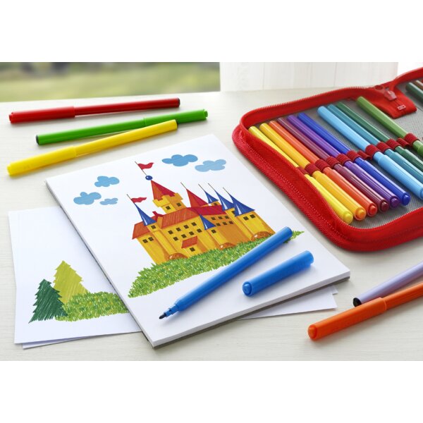 FABER-CASTELL Fasermaler CASTLE, 24er Kartonetui