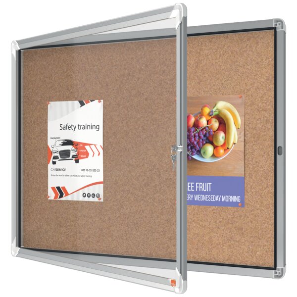 nobo Schaukasten Premium Plus, Kork-R&uuml;ckwand, 8 x DIN A4