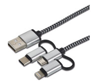 cartrend Daten- & Ladekabel 3in1, Lightning Micro-USB...