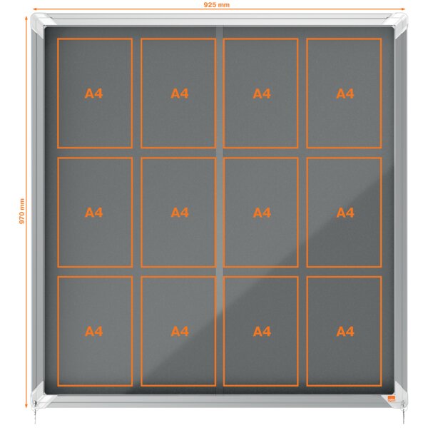 nobo Vitrine daffichage Premium Plus, en feutre, 18x A4