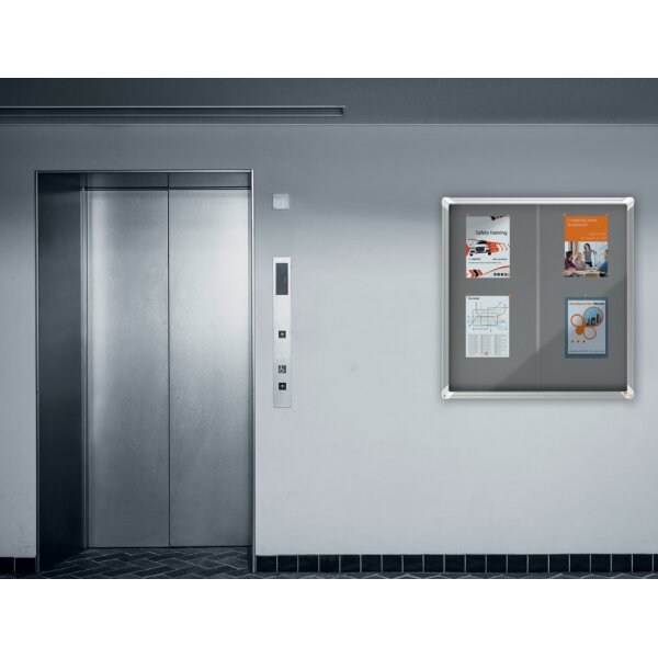 nobo Vitrine daffichage Premium Plus, en feutre, 18x A4