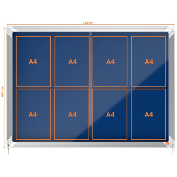 nobo Schaukasten Premium Plus, Filz-R&uuml;ckwand, 18 x DIN A4