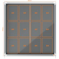 nobo Vitrine daffichage Premium Plus, en feutre, 18x A4