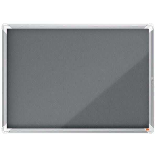 nobo Schaukasten Premium Plus, Filz-R&uuml;ckwand, 9 x A4, grau