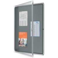 nobo Schaukasten Premium Plus, Filz-Rückwand, 9 x A4, grau