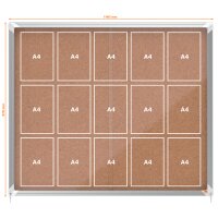 nobo Schaukasten Premium Plus, Kork-Rückwand, 8 x DIN A4