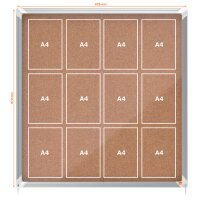 nobo Schaukasten Premium Plus, Kork-Rückwand, 8 x DIN A4