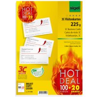 sigel Visitenkarten 3C, 85 x 55 mm, 250 g qm, hochweiss