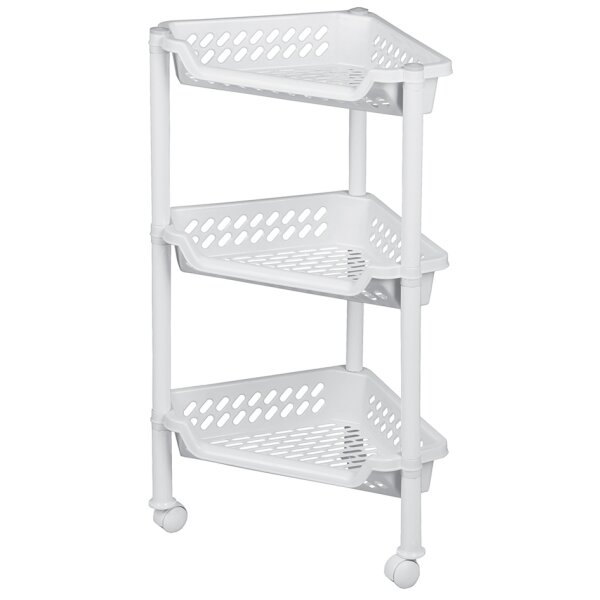 plast team Aufbewahrungs-Trolley, mit 3 Körben, silber