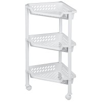 plast team Aufbewahrungs-Trolley, mit 3 Körben, silber