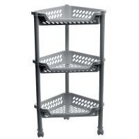 plast team Aufbewahrungs-Trolley, mit 3 Körben, silber