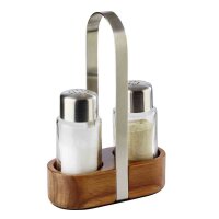 APS Salz- und Pfeffer-Menage WOOD, Akazienholz Edelstahl