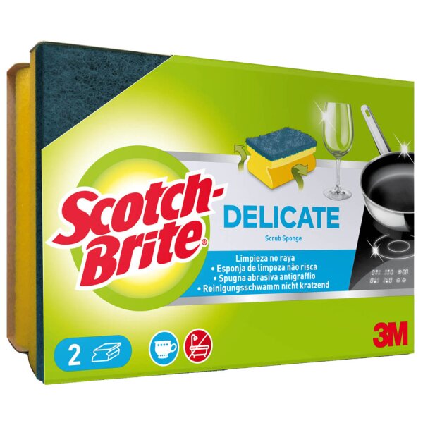 Scotch-Brite Universalschwamm DELICATE, Farbe: gelb blau