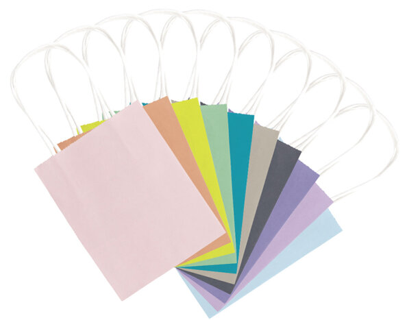 folia Papiertüte TREND, 120 x 55 x 150 mm, farbig sortiert