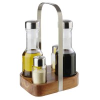 APS Menage WOOD, 5-teilig, Akazienholz Edelstahl