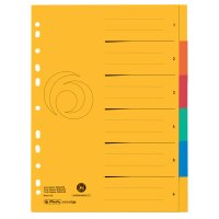 herlitz Intercalaire carton, A4 extra large, 6 touches, uni