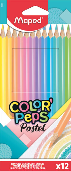MAPED Crayon de couleur COLORPEPS Pastel, étui carton de 12