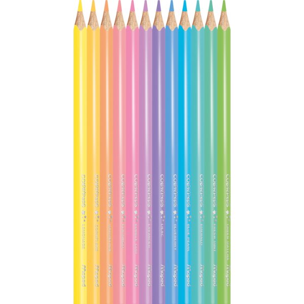 Maped Crayon de couleur COLORPEPS Pastel, étui carton de 12