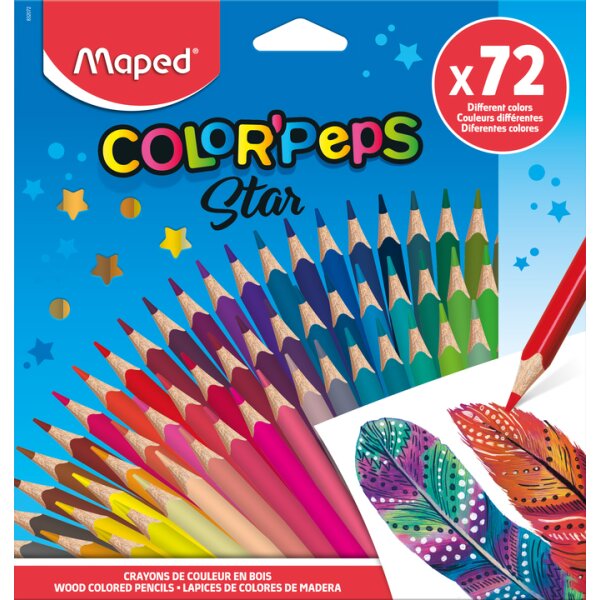 Maped Crayon de couleur COLORPEPS Star, étui carton de 72