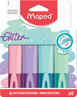 Maped Surligneur Glitter PASTEL, étui carton de 4