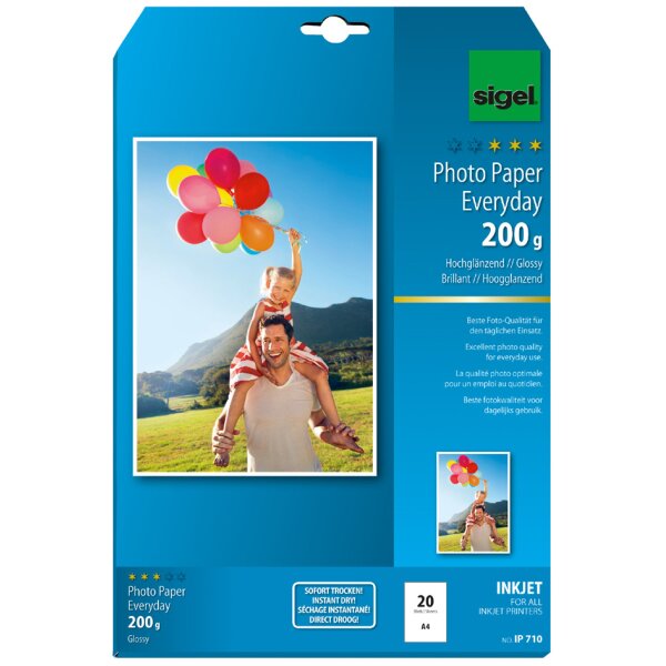 sigel InkJet-Everyday-Foto-Papier, DIN A4, hochgl&auml;nzend