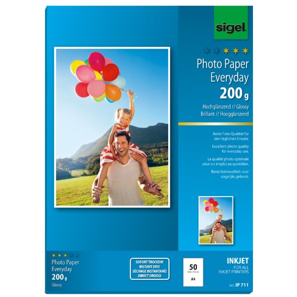 sigel InkJet-Everyday-Foto-Papier, DIN A4, hochgl&auml;nzend